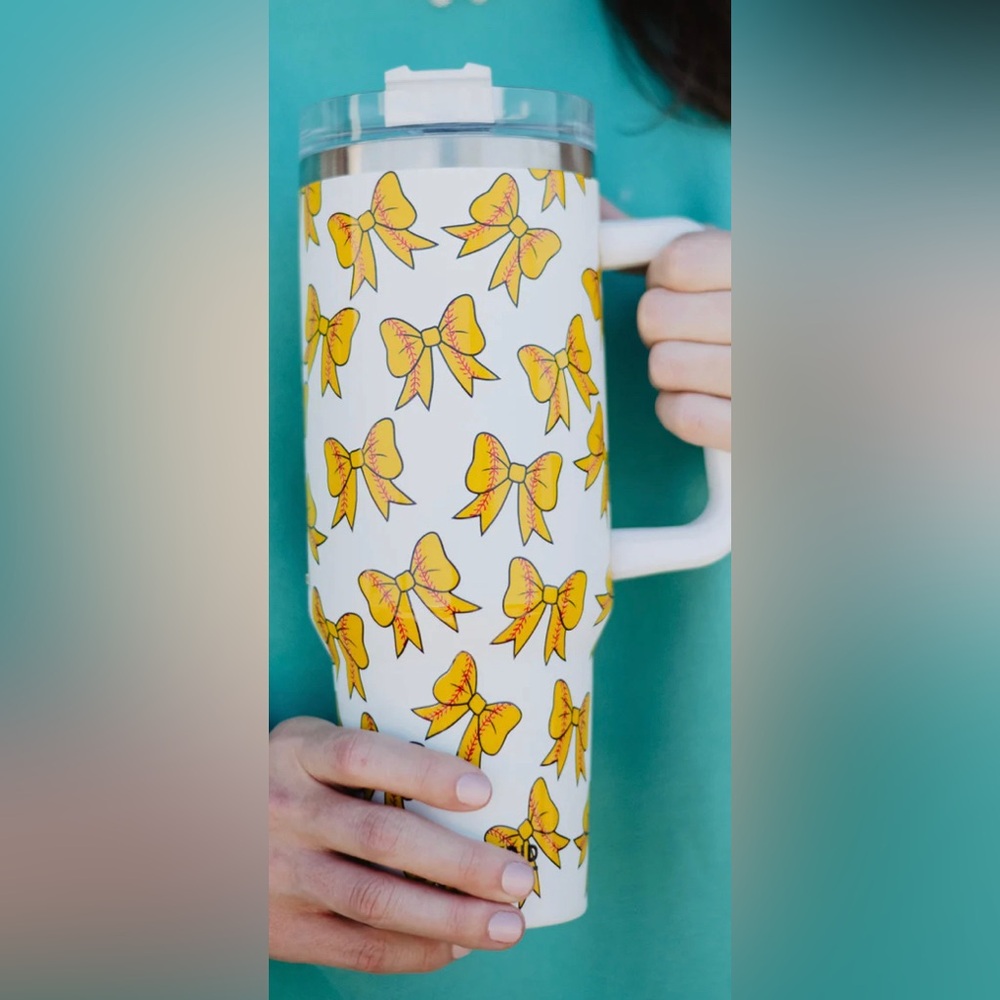 Katydid Softball Bow Tumbler